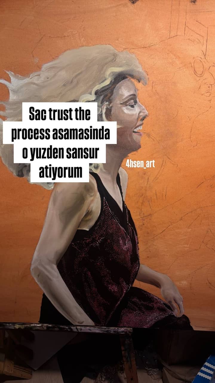 Yelpaze yağlı boya süreç fotoğrafı 5